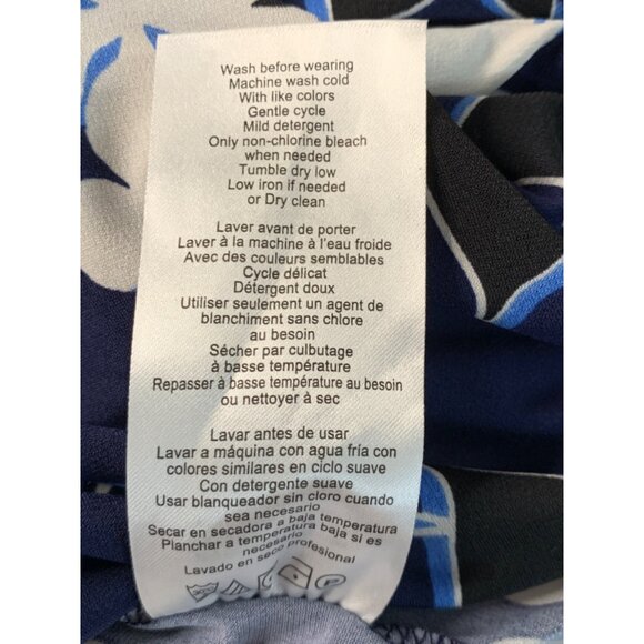 A Pea In The Pod Floral Maternity Wrap Dress Size M Blue Jersey 70508 8041 - Picture 5 of 11